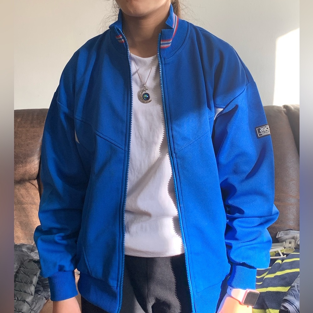 ASICS SPORTING TRADITIONAL High collar  Jacket, Colour: Navy Blue, White